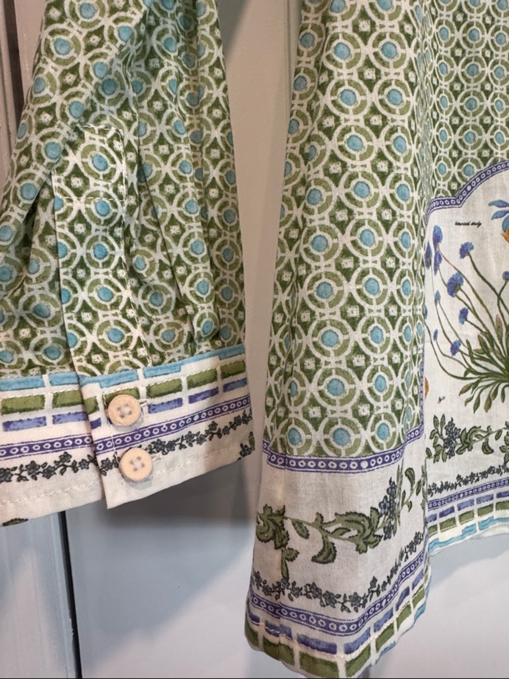 NWT Tory Burch Multicolor Engineered Botanical Blouse Sz 12 - Picture 3 of 9